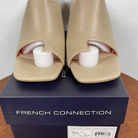 New French Connection Kelly Toe Loop High Heel Sandals in Nude Women's Size 9.5 - Picture 3 of 8